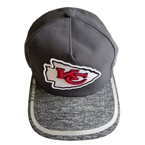 Kansas City Chiefs NFL New Era Adjustable Hat Gray & Heathered Brim Football Fan - Picture 1 of 7